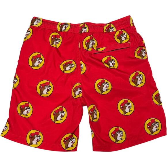Buc-ee's Swim Trunks Red Yellow Youth Medium - Picture 3 of 5